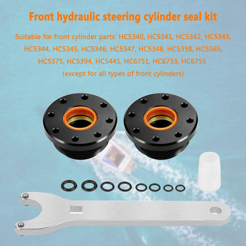 Seal Kit For Hydraulic Steering Cylinders With Pin Wrench HS5157 Marine Grade DIY Friendly Easy Fix For Pivot Front
