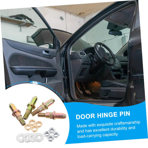 Open car door showing Auto Door Hinge Repair Kit Set With Pins And Bushings For Quick Fix Easy Install For Two Car Doors