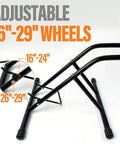 Push In Floor Bike Stand For 16 To 29 Inch Bikes No Lift Needed Easy Roll In Garage Parking Rack adjustable design