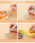 Step-by-step guide to using All In One Wood Repair Kit With 6 Oak Color Fillers, 6 Touch Up Markers, wood polish, and tools.