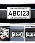 Custom Aluminum License Plate Frame For Front Or Rear, Rust Proof Car Plate Holder In Black, Heavy Duty Exterior Auto Accessory With Screws, Built To Last, Sleek Universal Fit For Women And Men, Easy Install And Clean Look displayed on car.