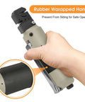 Heavy Duty Pneumatic Sheet Metal Punch Tool Kit With US Connector showing rubber-wrapped handle for safe operation.