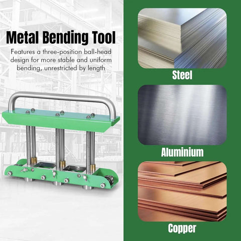 Heavy Duty Sheet Metal Bender Station For 0 To 90 Degree Bends, Disc Bending Machine with images of steel, aluminum, copper sheets