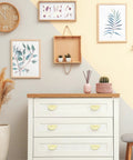 Half Moon Cabinet Pulls Set Of 2 In Black Zinc Alloy Semicircle Drawer Handles on white dresser with decorative wall art