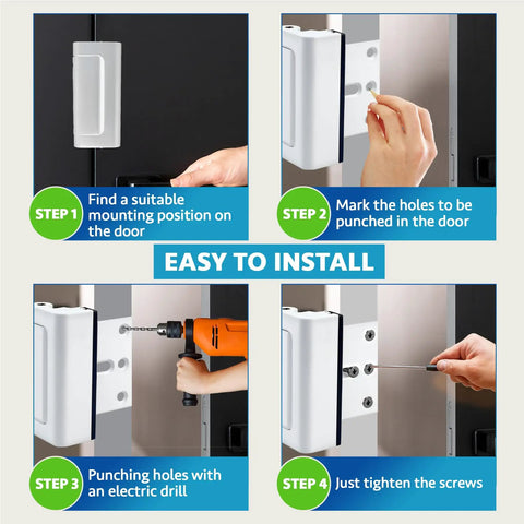 2 Pack Aluminum Front Door Locks For Security And Family Safety Built Tough Easy Install Child Proof Door Latch steps