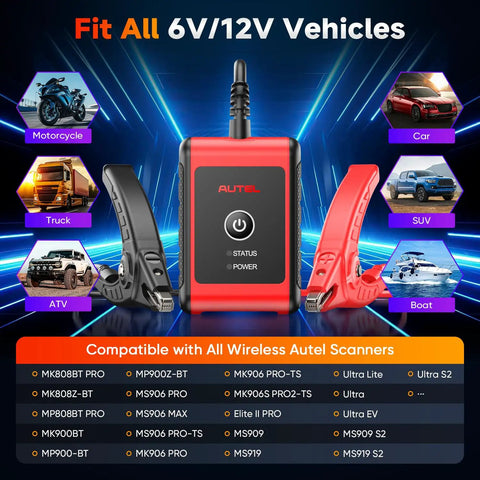 BT506 Battery Tester Analyzer For 6V And 12V Cars And Trucks, Checks 100-2000 CCA, Voltage And Health Readouts, DIY-Friendly, Plug-And-Play Auto Battery Diagnostic Tool For Quick Failure Prevention And Peace of Mind showing red and black clamps