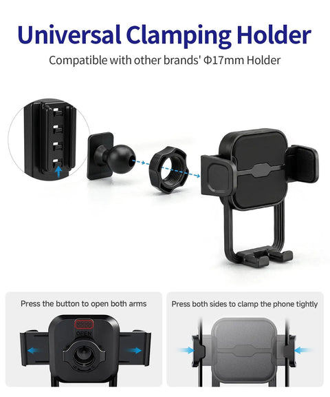 Universal Clamping Holder for Heavy Duty Auto Clamp Car Phone Mount With Boss Grade Grip For Honda CRV Hybrid 2023 To 2026