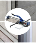 Built Like A Tank 24 Inch Manual Tile Cutter For Porcelain And Ceramic Tiles Featuring Tungsten Alloy Wheel, cutting tiles.