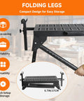 Folding legs on Boss Level Miter Saw Stand With Smooth Extension Rollers, designed for easy storage and portability.