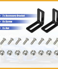 Universal Oil Cooler Mounting Bracket Kit 330mm Aluminum Alloy Black For Engine And Transmission Oil Coolers with screws and nuts