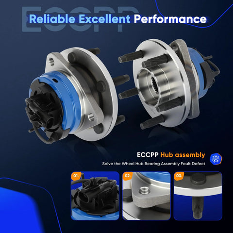 Front Wheel Hub Bearing Assembly 5 Lug With ABS Direct Fit OE Quality for Chevy Malibu, Cobalt, HHR, Pontiac G6, Saturn Aura