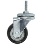 2 Inch Heavy Duty Stem Caster Wheels Set Of 4 With One Quarter Inch Twenty Threaded Swivel Casters, 600 Lb Total Static Load, Premium Polyurethane Wheels In Black