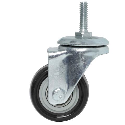 2 Inch Heavy Duty Stem Caster Wheels Set Of 4 With One Quarter Inch Twenty Threaded Swivel Casters, 600 Lb Total Static Load, Premium Polyurethane Wheels In Black