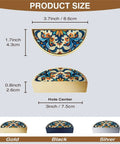 Size guide for 2 Pack Orange Blue Baroque Tile Cabinet Handles Semicircle Drawer Pulls 3 Inch Center Hole Solid Zinc Alloy Hardware