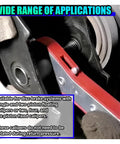 DIY Friendly Pro Grade Brake Caliper Press Tool during use with disc brake system, focusing on ratchet expander wrench and caliper piston spreader.