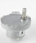 CHANCS D-shaft gear motor, 12V DC, round silver housing with D-shaped output shaft visible.