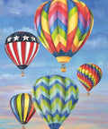 Hot Air Balloons Summer House Flag With Dope Double Sided Image, vibrant balloons design on a weatherproof outdoor flag.
