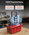 Electric Hydraulic Pump 750W 10000 PSI Heavy Duty Power Pack 120V Single Acting Hydraulic Unit on workshop bench
