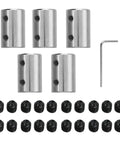 5Pcs CNC Motor Jaw Shaft Coupler Set Anti Burr Universal Shaft Coupling Durable Steel With Smooth Edges For High Strength Transmission Easy Install