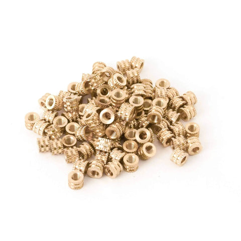 No Sweat M4 Brass Threaded Inserts For Injection Molding And Hobbyist 3D Prints Bulk Haul Of Ten Thousand female threads, 6.5mm OD.