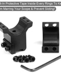 1 Inch Dovetail Scope Ring Set With Two High Profile And Two Medium Profile Rings For 11mm Rails, Secure locking parts and hex key