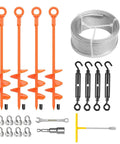 4 Pack 18 Inch Fully Welded Ground Anchors Kit With One Eighth Inch Galvanized Cable for heavy duty high wind outdoor installations.
