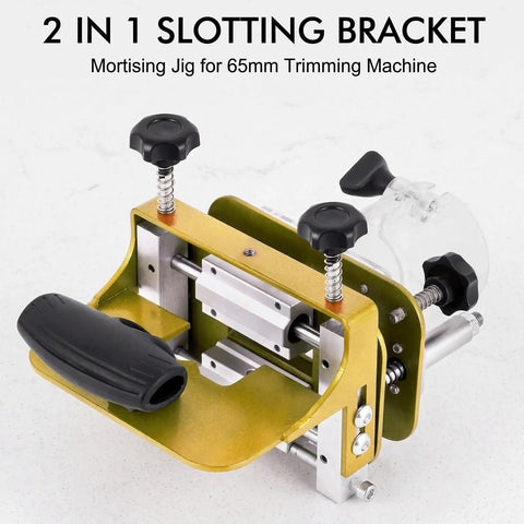 Rugged Mortise And Tenon Jig With Greaseless Linear Track For Router Slotting Locator, 65mm, aluminum, adjustable for precise woodworking joinery.