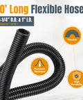 10 Ft Flexible Vacuum Hose Dust Collection Kit For Woodworking Tools And Shop Vacuums with flexibility and durability icons