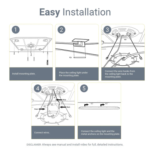 Installation guide for 32 Inch Slim Oval Led Ceiling Light Fixture 50W Ultra Bright 3500 Lumen Dimmable Adjustable Color Temperature 2700K 4000K Ceiling Lamp For Kitchen Bathroom Bedroom Living Room And Laundry Room