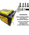 Heavy Duty 4000W Electric Rebar Bender Machine For Steel Ties Up To Two Inches Angle with foot switch and accessories shown.