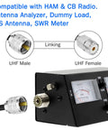 PL259 UHF Coax Cable From UHF Male To Female Low Loss CB Antenna Extension Jumper Cord connecting with SWR Meter