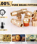60 Pcs Brass DOT Air Line Fittings Kit Pro Grade Push Lock And Push To Connect Fittings With NPT Thread quick connect brass fittings