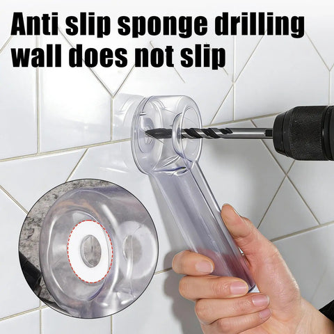 Slick Drill Dust Cover Attachment For Saws And Drill Bits With No Sweat Debris Capture System That Keeps Workshop Floors Clean And Job Sites Running Smooth All Day Long with clear material and anti-slip sponge.