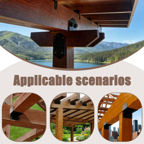 Joist Anchor Connector For 2x4 Posts Black Post Caps Tie Bracket Pergola Brackets Header Hanger Post To Beam Connectors