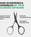 Self Sharpening Titanium Coated Nail Cutter Scissors For Pro Manicure, High Carbon Steel Durability, Solingen Germany