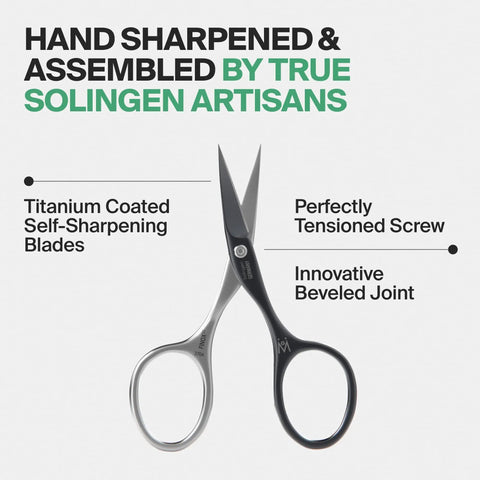 Self Sharpening Titanium Coated Nail Cutter Scissors For Pro Manicure, High Carbon Steel Durability, Solingen Germany
