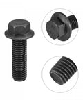 M14 X 45mm Hex Serrated Flange Bolts 10.9 Grade Carbon Steel Heavy Duty Fasteners Black Oxide Finish detailed view.