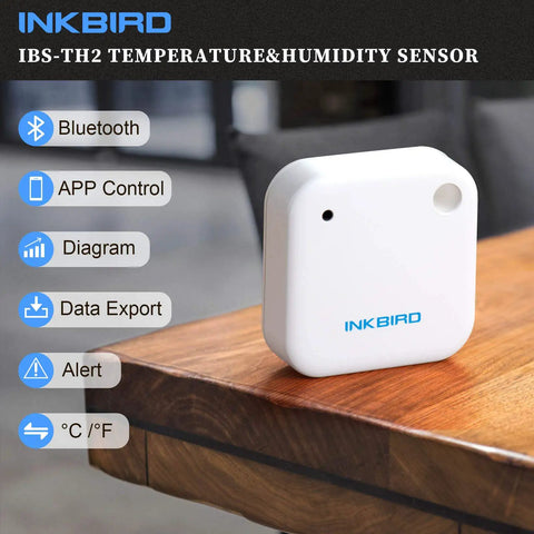 Wireless Temperature And Humidity Monitor With Bluetooth Sensor And App For Android And iOS Freezer Thermometer Display
