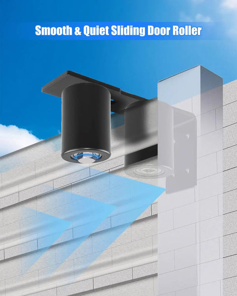 3 Inch Adjustable Sliding Gate Guide Roller Set With Built To Last Silent Nylon Wheels And Solid Steel Brackets For Roll Up Barn Garage And Patio Doors Now installed on door