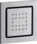 WaterTile Bodyspray With 22 Nozzles, Low Profile Hydromassage Panel in Brushed Chrome Finish, square design