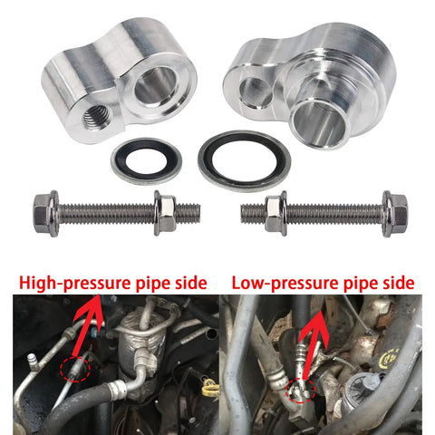 AC Block Off Kit Line Terminator for Rear Air on 2000 to 2013 Chevrolet Suburban parts and installation diagram