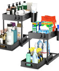 Under Sink Organizer No Brainer With Pull Out Drawer Two Tier Cabinet Storage for Kitchen and Bathroom, tool-free assembly.