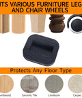 12 Pack Felt Furniture Coasters Caster Cups For Hardwood Floors Non Slip Pads That Keep Your Stuff From Sliding And Scratches, Felt Bottom Pads For Chairs Desks Beds And Fridges, 2.6 By 1.8 Inches, Black, fits various furniture legs and wheels.