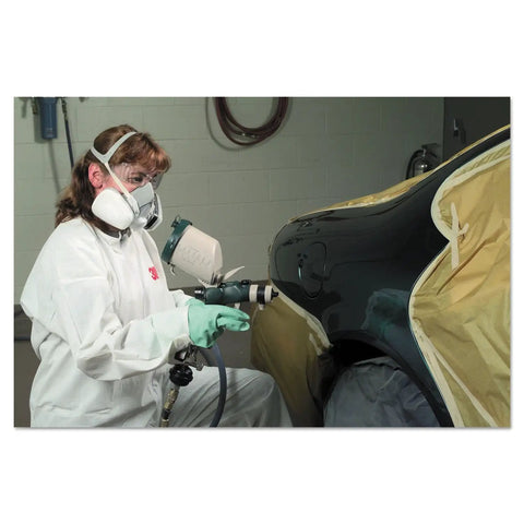 Person using Half Facepiece Disposable Respirator Assembly 53P71 NIOSH Approved Organic Vapor P95 Respiratory Protection