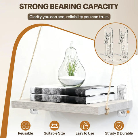 Twenty Piece Clear Cabinet Shelf Pegs With Secure Locking Clips For Three Quarter Inch Thick Shelves No Sweat Installation, strong bearing capacity display with a glass plant holder and books.