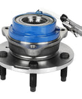 Front or Rear Wheel Hub Bearing Assembly Single Unit for 2001-2005 Pontiac Aztek & Montana, metal hub with blue casing.