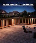 Solar Fence Lights 8 Pack IP65 Waterproof Outdoor RGB Color Lights With 10 Colors And 5 Modes illuminating backyard deck