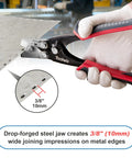Snap Lock Punch Tool For Sheet Metal And Ductwork Drop Forged Steel Jaw Gutter End Cap Crimper Eight Point Five Inch for Aluminum Siding