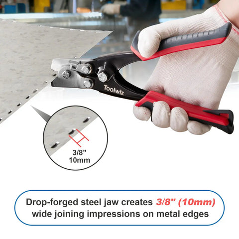 Snap Lock Punch Tool For Sheet Metal And Ductwork Drop Forged Steel Jaw Gutter End Cap Crimper Eight Point Five Inch for Aluminum Siding