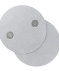 Heavy Duty Magnetic Smoke Detector Mount With Ridiculously Strong Suction And Zero Drill Hassle For Smooth Ceiling Or Wall Setup Including Steel Double Side Tape Two Piece Kit, showing round steel plates with magnets.
